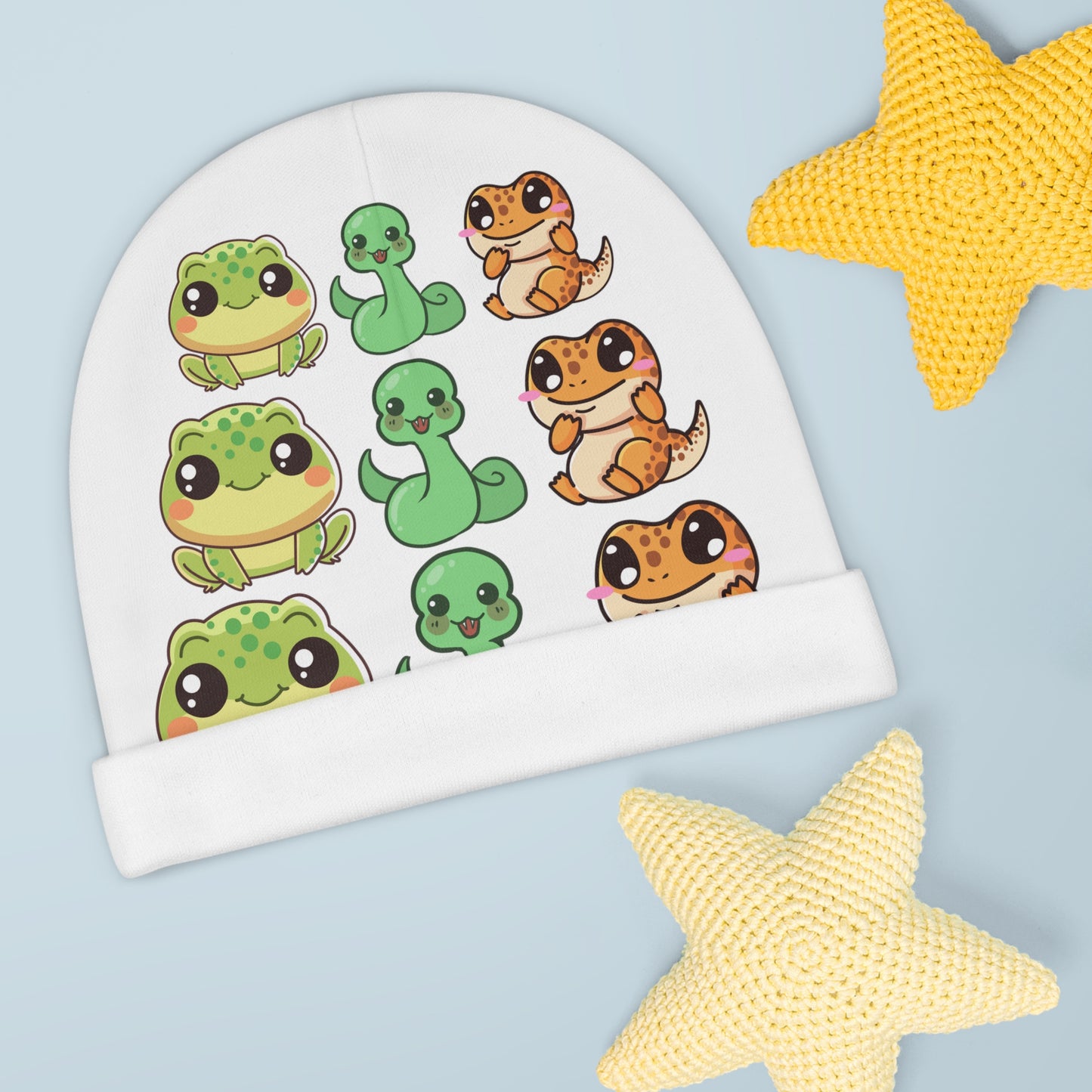 Frog Snake and Lizard Baby Beanie